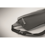 Adjustable RPET and PU waist bag, main compartment dark grey colour fifth photographic view
