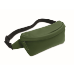 Adjustable RPET and PU waist bag, main compartment dark green colour
