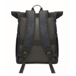Roll-top laptop backpack, trolley strap, 15'' blue colour fifth view