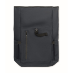 Roll-top laptop backpack, trolley strap, 15'' blue colour seventh view