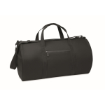 Polyester and PU travel bag, side compartments black colour