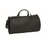 Polyester and PU travel bag, side compartments black colour second view