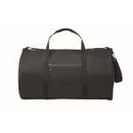 Polyester and PU travel bag, side compartments black colour seventh view