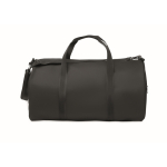 Polyester and PU travel bag, side compartments black colour eighth view