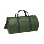 Polyester and PU travel bag, side compartments dark green colour