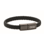 Braided PU bracelet, charging and data cable, 60W black colour main view