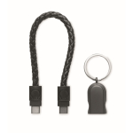 Black braided bracelet, charging and data cable, 60W black colour third view