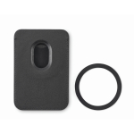 Magnetic leather phone card holder, stand function black colour second view