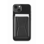 Magnetic leather phone card holder, stand function black colour third view
