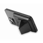Magnetic leather phone card holder, stand function black colour fifth view