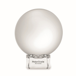 Round glass trophy, matching base, customisable transparent colour second main view
