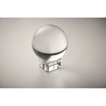 Round glass trophy, matching base, customisable transparent colour fourth photographic view