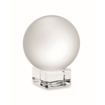 Round glass trophy, matching base, customisable transparent colour eighth view