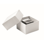 Elegant cube-shaped glass award, transparent colour fourth view