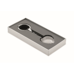 Heart-shaped glass keyring, customisable transparent colour fourth view