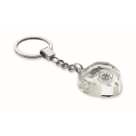 Heart-shaped glass keyring, customisable transparent colour main view