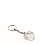 Heart-shaped glass keyring, customisable transparent colour view with print area