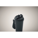 Recycled stainless steel tumbler, lid, straw 2-in-1, 500 ml navy-blue colour fourth photographic view