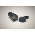 Recycled stainless steel tumbler, lid, straw 2-in-1, 500 ml navy-blue colour fifth photographic view