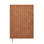 Softcover notebook, smoked synthetic leather, A5, ruled pages brown colour