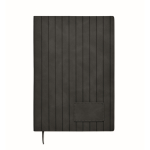 Softcover notebook, smoked synthetic leather, A5, ruled pages black colour