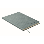 Softcover notebook, smoked synthetic leather, A5, ruled pages matt black colour second view