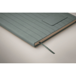 Softcover notebook, smoked synthetic leather, A5, ruled pages matt black colour fourth photographic view