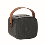 Square speaker, brown synthetic leather handle, vintage style black colour