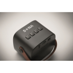 Square speaker, brown synthetic leather handle, vintage style black colour main view