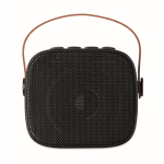 Square speaker, brown synthetic leather handle, vintage style black colour fourth view