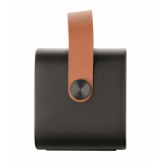 Square speaker, brown synthetic leather handle, vintage style black colour sixth view