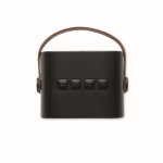 Square speaker, brown synthetic leather handle, vintage style black colour seventh view