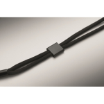 Adjustable RPET wrist strap, mobile use, 25 cm black colour third photographic view