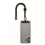 Adjustable RPET wrist strap, mobile use, 25 cm black colour seventh view