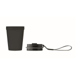 Leakproof travel mug, RPET polyester strap, 300 ml black colour sixth view