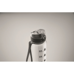Plastic bottle, time markers, flip lid, 1 L transparent colour fourth photographic view