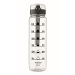 Plastic bottle, time markers, flip lid, 1 L transparent colour seventh view