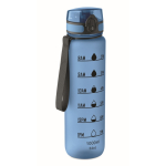 Plastic bottle, time markers, flip lid, 1 L