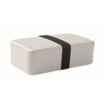 Plastic lunchbox, elastic closing band, 750 ml grey colour