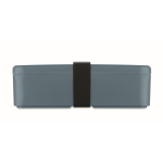Plastic lunchbox, elastic closing band, 750 ml matt black colour fourth view