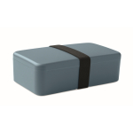 Plastic lunchbox, elastic closing band, 750 ml matt black colour eighth view