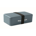 Plastic lunchbox, elastic closing band, 750 ml matt black colour main view