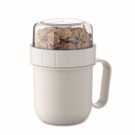 Breakfast to-go mug, 2 separate compartments, 450 ml white colour second view