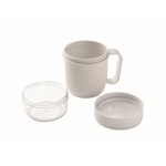 Breakfast to-go mug, 2 separate compartments, 450 ml white colour fourth view