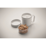 Breakfast to-go mug, 2 separate compartments, 450 ml white colour photographic view