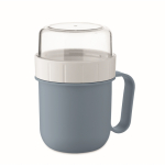 Breakfast to-go mug, 2 separate compartments, 450 ml matt black colour