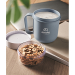Breakfast to-go mug, 2 separate compartments, 450 ml matt black colour second ambient view 2