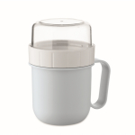 Breakfast to-go mug, 2 separate compartments, 450 ml light blue colour