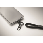 RPET wrist strap, charging and data cable black colour seventh photographic view