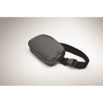 PU waist bag, main compartment, back pocket dark grey colour fourth photographic view